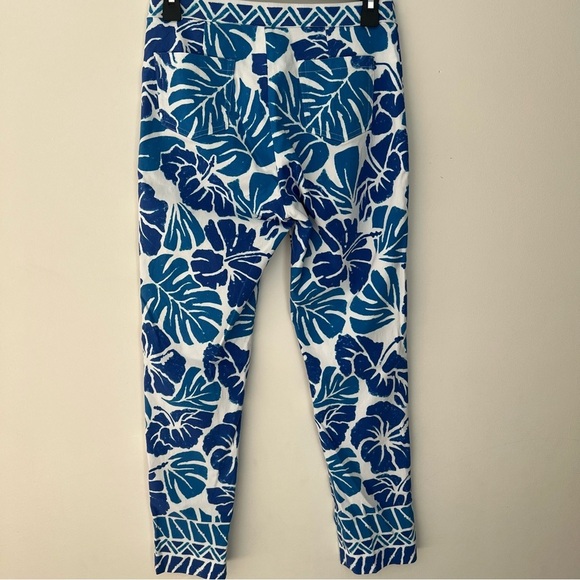 J. McLaughlin Women Size 4 Blue Tropical Print Trouser Pants - Picture 4 of 9